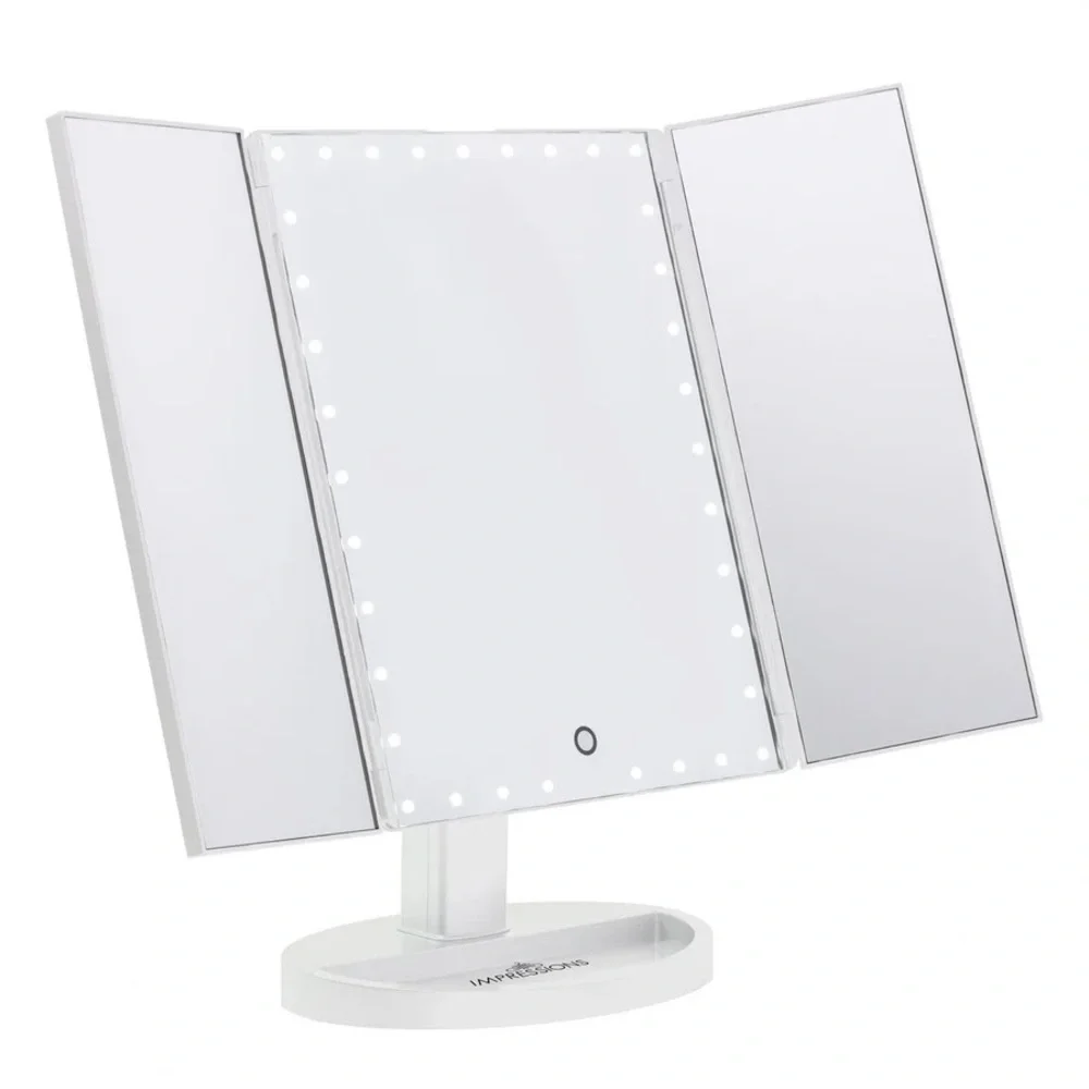 Touch trifold dimmable led Makeup Mirror